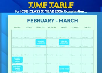 ICSE Class 10 Time Table