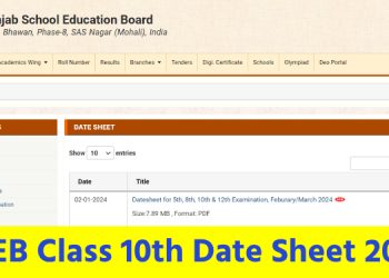 Download Punjab Board Class 10 Exam Schedule PDF
