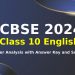 CBSE 2024 Class 10 English Paper Analysis with Answer Key and Solution