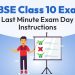 CBSE Class 10 Exam Day Guidelines
