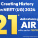 3 Students of Aakash Educational Services Limited (AESL) from Coimbatore become top scorers in NEET UG 2024