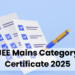 JEE Mains Category Certificate 2025