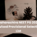 Maharashtra NEET PG 2024 Revised Provisional Selection List