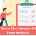 JEE Mains 23rd January Shift 1 Exam Analysis