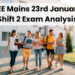 JEE Mains 23rd January Shift 2 Exam Analysis