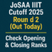 JoSAA IIIT Cutoff 2025 Round 2 (Out Today) Check Opening & Closing Ranks