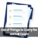 List of Things to Carry for ANTHE Exam