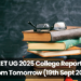 NEET UG 2025 College Reporting From Tomorrow (19th Sept 2025)