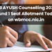 WB AYUSH Counselling 2025 Round 1 Seat Allotment Today on wbmcc.nic.in