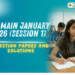 JEE Main January 2026 (Session 1) Question Paper and solution