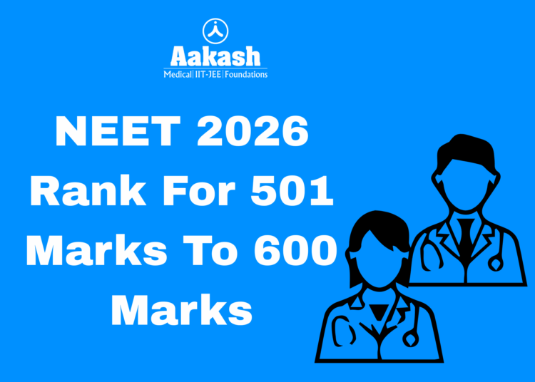 NEET 2026 Rank For 501 Marks To 600 Marks