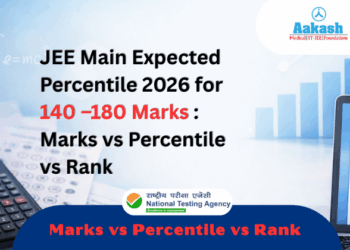 JEE Main Expected Percentile 2026 for 140 –180 Marks : Marks vs Percentile vs Rank