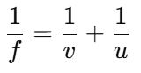 Mirror Formula: