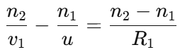 refraction formula at first surface.