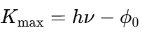 Energy conservation in photoelectric effect.