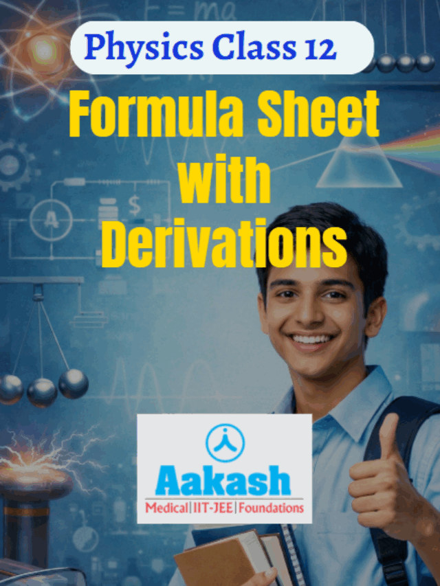 Physics Class 12 Formula Sheet with Derivations and Key Concepts