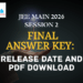 JEE Main 2026 Session 2 Final Answer Key: Release Date and PDF Download