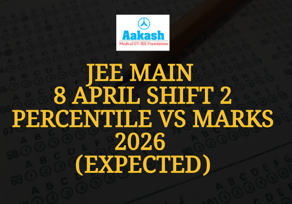 JEE Main 8 April shift 2 Percentile vs Marks 2026 (Expected)