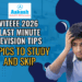 VITEEE 2026 Last Minute Revision Tips Topics to Study and Skip