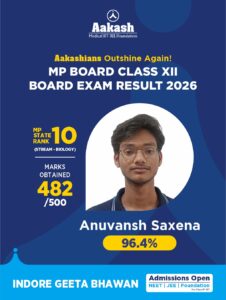 Anuvansh Saxena — MP State Rank 10, Biology Stream