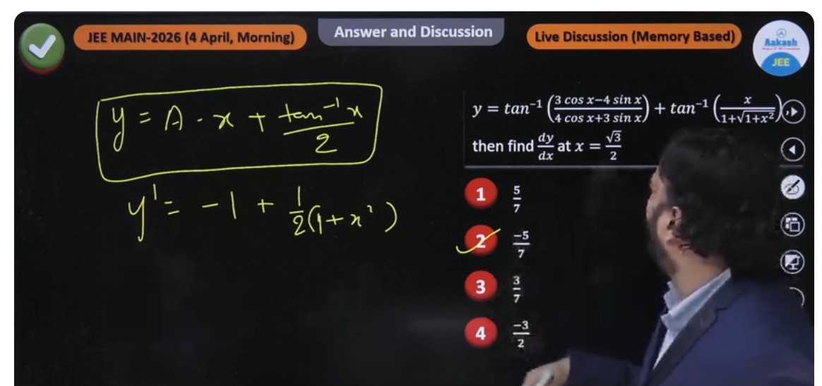 jee main 4 April question paper solution Q8