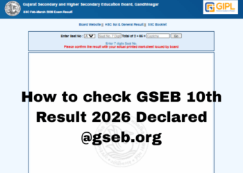 How to check GSEB 10th Result 2026 Declared @gseb.org