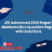 JEE Advanced 2026 Paper 1 Mathematics Question Paper with Solutions