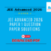 JEE Advanced 2026 Paper 1 Question Paper Solutions