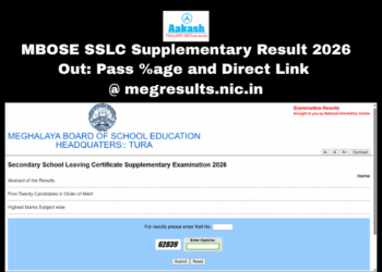 MBOSE SSLC Supplementary Result 2026 Out Pass %age and Direct Link @ megresults.nic.in