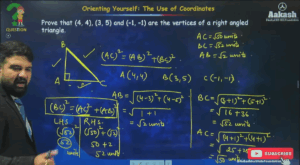 Prove that (4, 4), (3, 5) and (−1, −1) are the vertices of a right-angled triangle